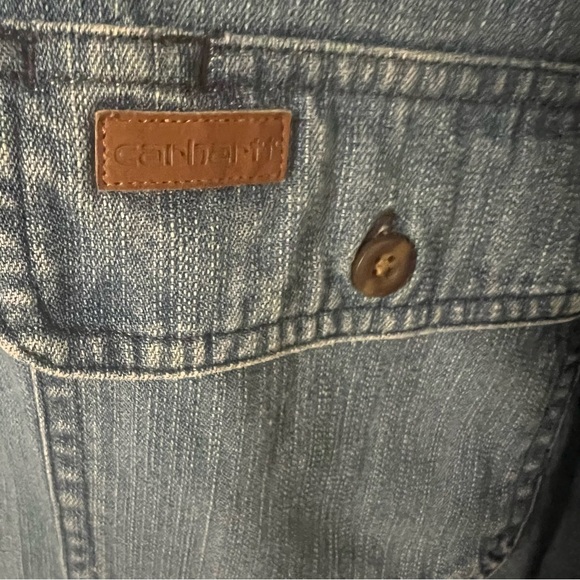 Carhartt Men's Blue Midweight Denim Button Down Work Shirt size 2XL - Picture 3 of 6